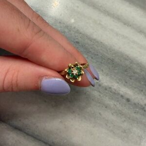 14K Emerald Tulip Ring